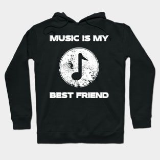 Music is my best friend logo white Hoodie